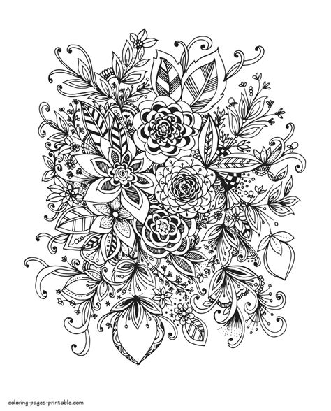 coloring pages  adults easy flowers full drawer