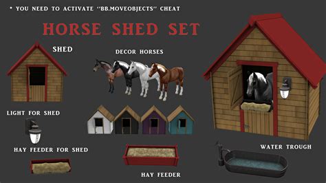 horse shed set  leo  sims sims  downloads