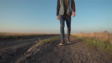front view  unknown lone man walking  stock footage sbv