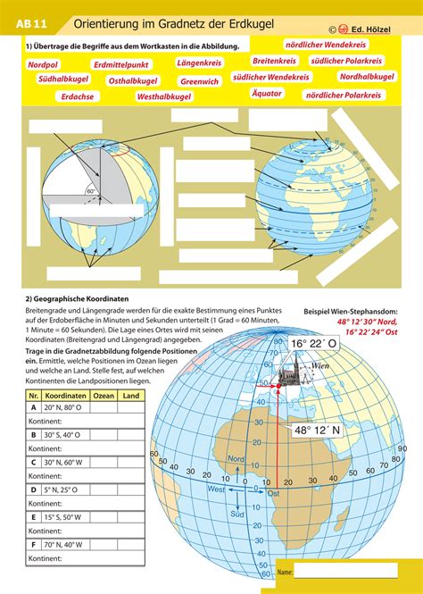 arbeitsblatt geographie klasse  kontinente und ozeane