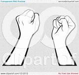 Fisted Raised Strong Hands Illustration Vector Clipart Royalty Perera Lal sketch template