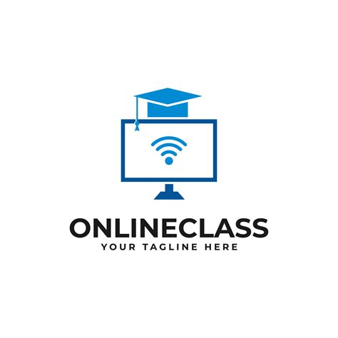 graduation caps monitors computers  educational logo design   classes