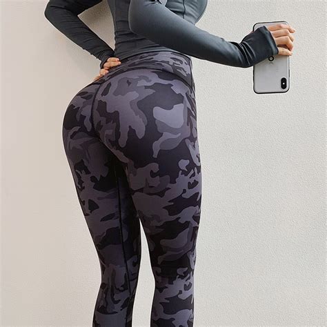 2019 Camouflage Printed Women High Waist Yoga Pants