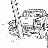 Crash Sketch Car Accident Drawings Side Sketches Chevy Paintingvalley 1957 1955 Other sketch template