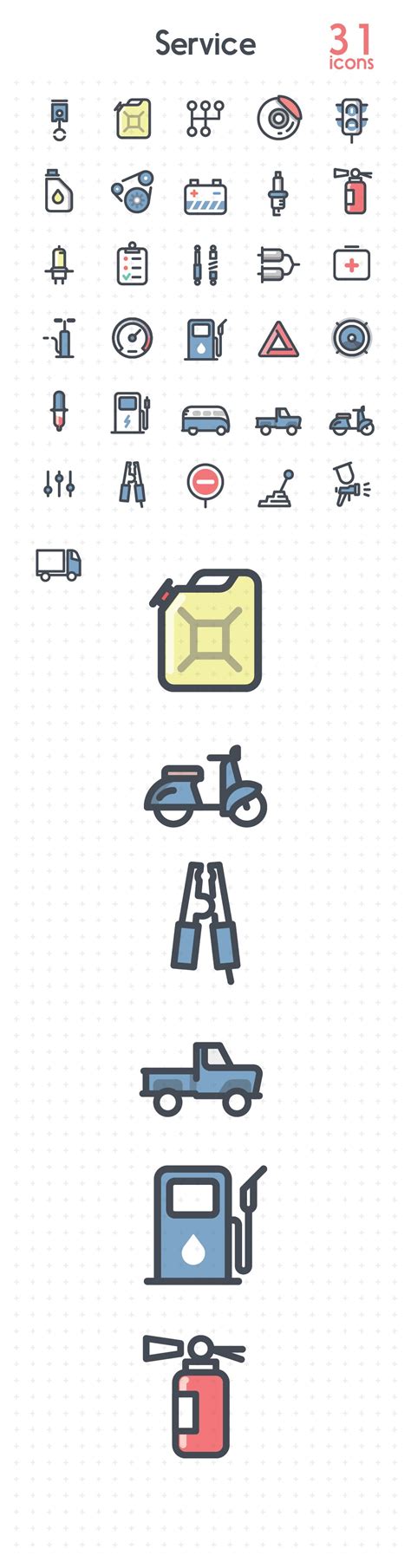 service outline icons creative market