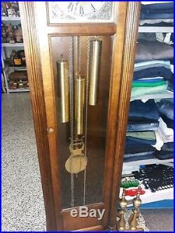howard miller grandfather clock tempus fugit works great condition
