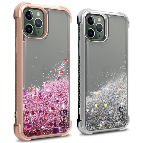 coveron apple iphone  pro pro max liquid glitter case phone cover