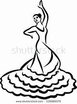 Flamenco Dancer Coloring Caligraphy Style Pages Getcolorings Printable Getdrawings Shutterstock Vector Preview sketch template