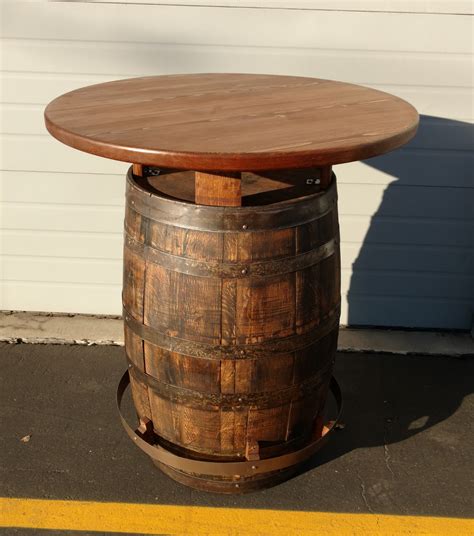 whiskey barrel pub table