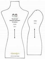 Dress Form Template Mannequin Doll Forms Open Patterns Paper Sewing sketch template