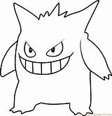 Gengar Printable Pokémon Coloringpages101 sketch template