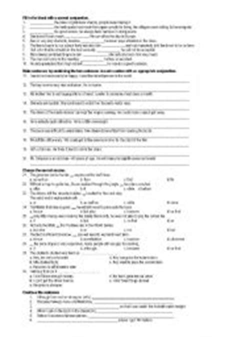 conjunction esl worksheet  terefrans