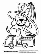 Coloring Fire Safety Pages Truck Dog Prevention Clifford Scholastic Printable Sheets Firetruck Preschool Book Firedog Kids Week sketch template