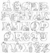 Alphabet Abecedario sketch template