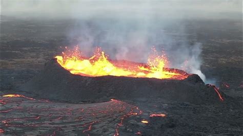 holey volcano lava leaking    volcanodoes   ram crowd  drone