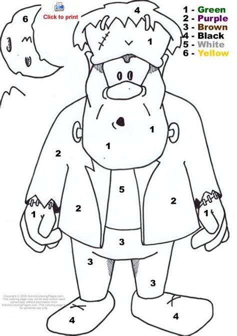 printable halloween coloring pages color  number halloween