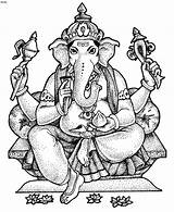 Ganesh Ganesha Ganpati Coloriage Inde Bappa Bouddha Printablecolouringpages 4to40 Elefante Colorier Dessin sketch template