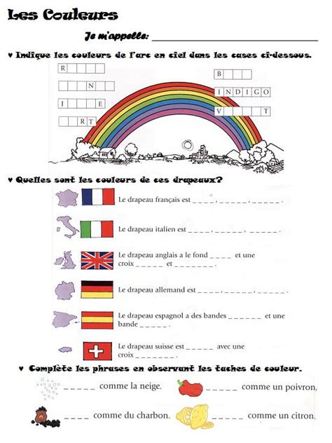 γαλλικά 1ης Γυμνασίου Les Adjectifs De Couleur P 19
