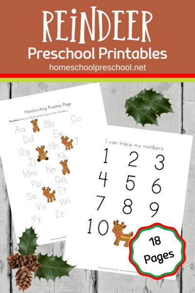 preschool reindeer printable activities  christmas