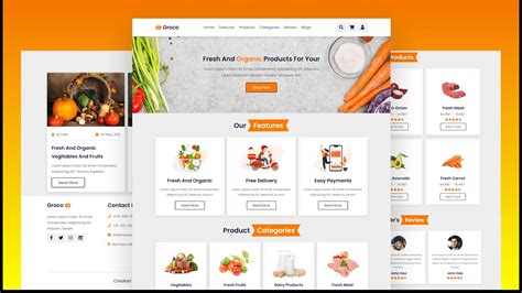 create  responsive grocery store website design  html css