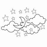 Star Coloring Clouds Pages Printable Pic Christmas Color Sheet Toddler Dots Print Tree sketch template