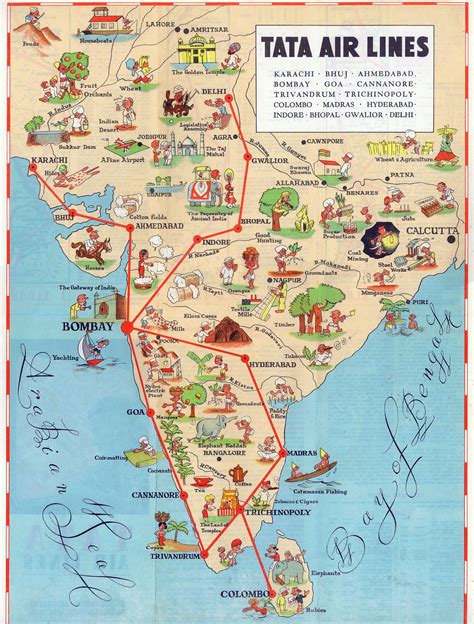 detailed tourist illustrated map  india india asia mapsland maps   world