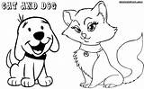 Cats Dogs Coloring Pages Cat Dog Drawing Print Getdrawings sketch template