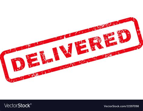 delivered text rubber stamp royalty  vector image