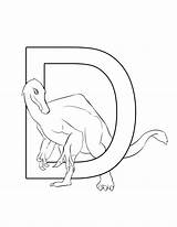 Alphabet Deinonychus sketch template