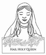Crowning Paste Activity Mary Coloring God Mother Cut May sketch template