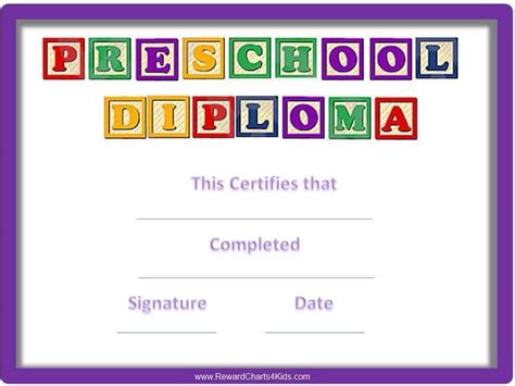 preschool certificates