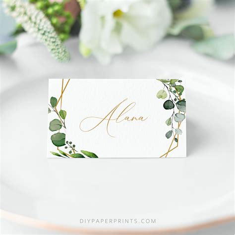 wedding place card template word