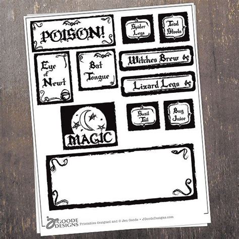 printable halloween potion  witchs brew labels pociones harry potter