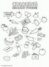Healthy Coloring Food Pages Printable Unhealthy Foods Drawing Kids Print Preschoolers Boys Girls Printing Toddlers sketch template
