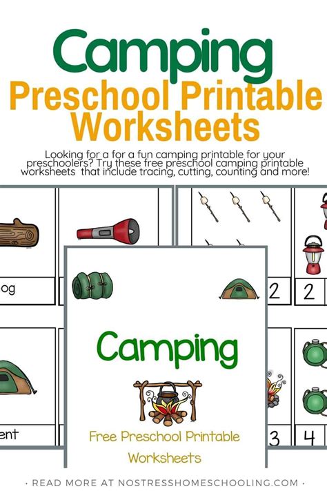 camping theme preschool planning playtime  camping tracing