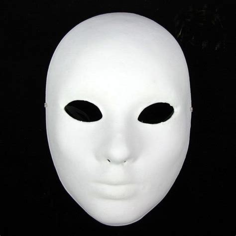 hand painting diy plain white masks women men thicken paper pulp full