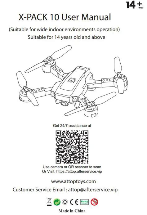 attop  pack  quadcopter mini rc drone user manual
