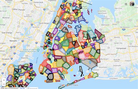 colorful interactive map  shows  neighborhood