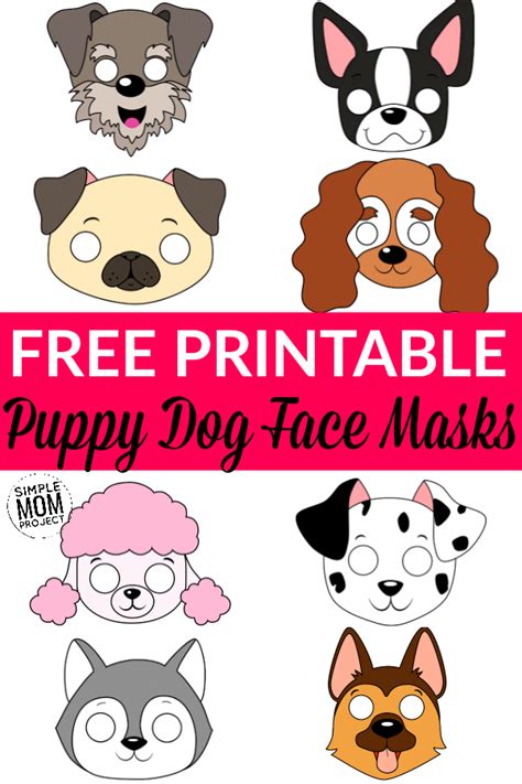 printable dog face mask templates simple mom project