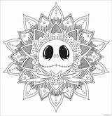 Mandala Coloring Jack Nightmare Skellington Pages Christmas Before Mandalas Character Adults Adult Color Anxiety Inspired Main His Hard Halloween Disney sketch template