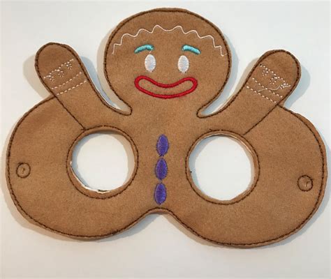 handcrafted fun kids felt pretend play gingerbread mask garnished girl