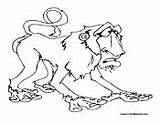 Baboon Coloring Pages Colormegood Animals sketch template