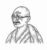 Mahatma Gandhi sketch template