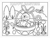 Easter Basket Coloring Egg Pages Getdrawings sketch template