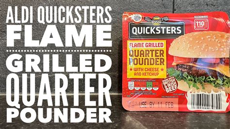 aldi quicksters flame grilled quarter pounder review youtube