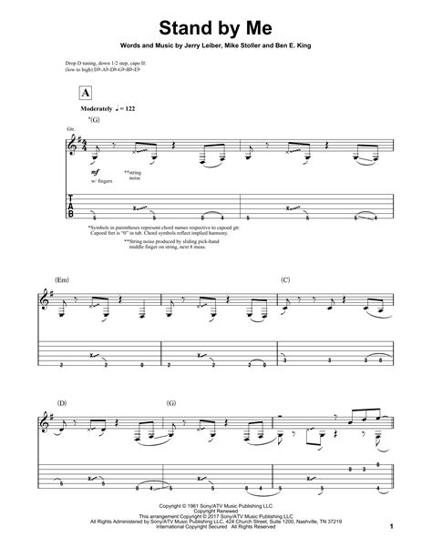 Stand By Me Solo Guitar Print Sheet Music Now