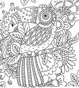 Coloring Pages Bird Adult Printable Mandala Book sketch template