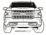 Silverado Chevrolet Pages Coloring Chevy Colouring Trailboss sketch template