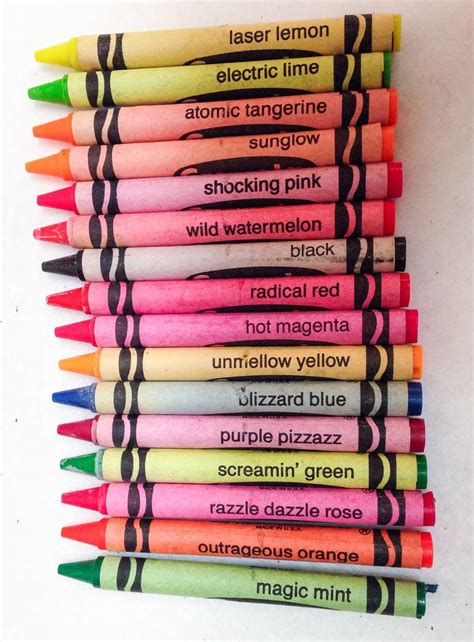 crayola fluorescent crayons whats   box crayon crayola