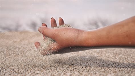 free photo sand in hand activity beach hand free